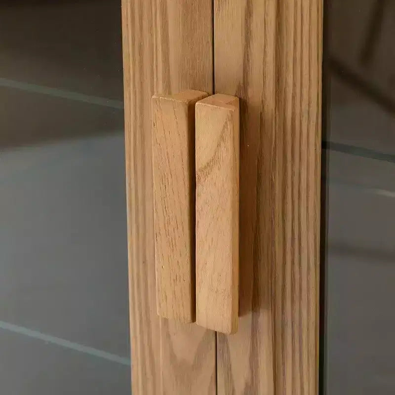 Credenza a Buffet con 4 Ante in Vetro e Ripiani Regolabili