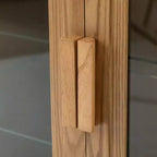 Credenza a Buffet con 4 Ante in Vetro e Ripiani Regolabili