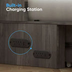 Letto a scomparsa matrimoniale moderno con porte USB, 2 cassetti e materasso da 12 cm