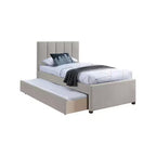 Letto estraibile doppio in tessuto effetto lino