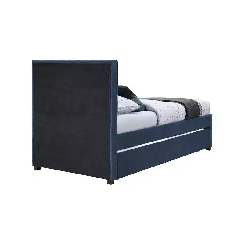 Letto estraibile doppio in tessuto effetto lino