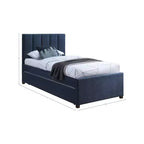 Letto estraibile doppio in tessuto effetto lino