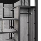 Letto a soppalco full size con scrivania, armadio e scala contenitore