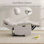 Poltrona Reclinabile Motorizzata per Asilo Nido con Funzione Power Lay Flat, Altoparlanti Bluetooth e Supporto Lombare