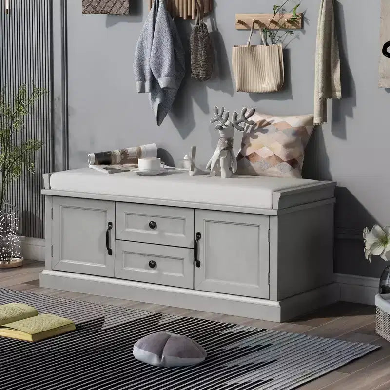 Mobiletto contenitore con 2 cassetti e 2 ante – Mobiletto decorativo per soggiorno, corridoio e ingresso