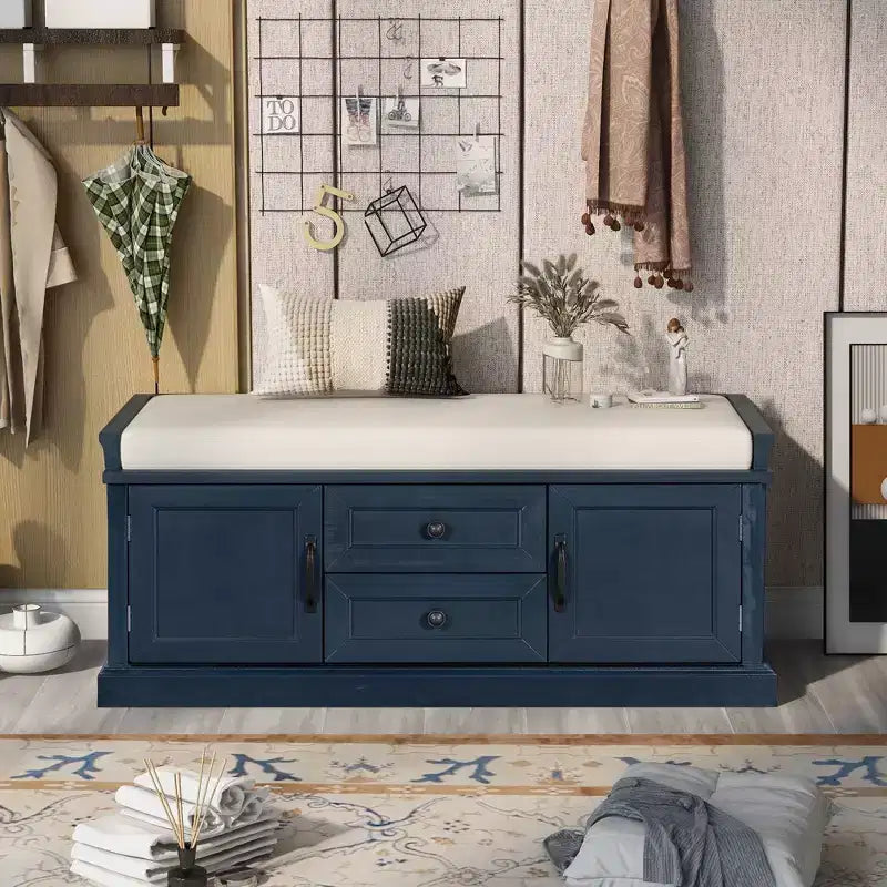 Mobiletto contenitore con 2 cassetti e 2 ante – Mobiletto decorativo per soggiorno, corridoio e ingresso