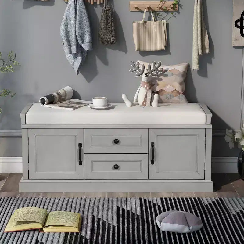 Mobiletto contenitore con 2 cassetti e 2 ante – Mobiletto decorativo per soggiorno, corridoio e ingresso