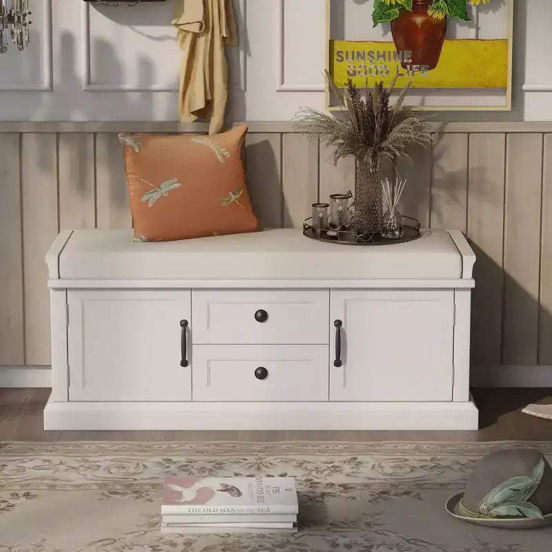 Mobiletto contenitore con 2 cassetti e 2 ante – Mobiletto decorativo per soggiorno, corridoio e ingresso