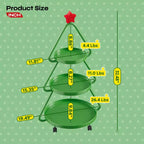 Carrello portaoggetti con ruote per albero di Natale - Scaffale in metallo a 3 ripiani per snack, cupcake e dessert