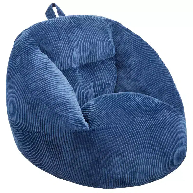 Poltrona a sacco in memory foam da 90 cm con braccioli, tasca portaoggetti e rivestimento in velluto