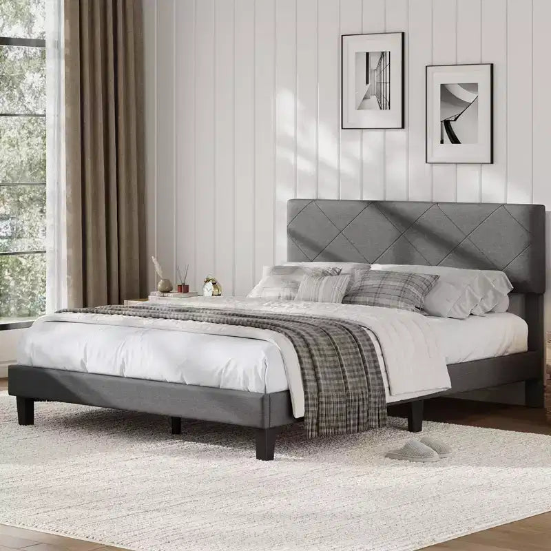 Struttura letto imbottita King Size con testiera