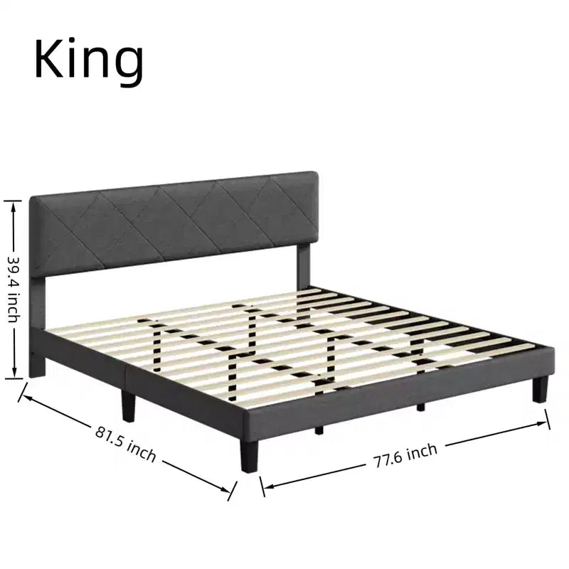Struttura letto imbottita King Size con testiera