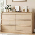 Modern Arched 6 Drawer Dining Table Dresser, Curved Edge Design, Freestanding Cabinet, for Dining Room, Bedroom, Living Room