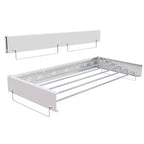 Wall Mounted Folding Clothes Drying Rack with Aluminum Rods, Space-Saving Collapsible Laundry Hanging Rack for Bathroom & Laundry Room