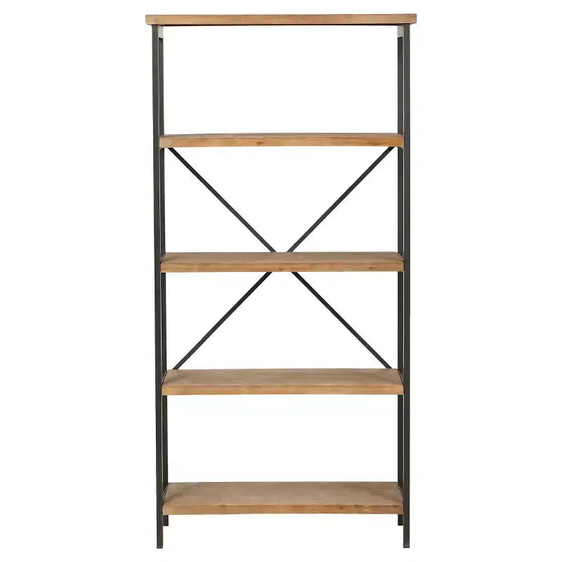 Christopher Knight Home Perth 68.5" 5-Shelf Industrial Bookcase Antique: Metal & Wood, 250lbs Capacity