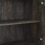 Libreria Industriale a 5 Ripiani con Ante a Armadietto da 204,5 cm – Struttura in Acciaio e Rivestimento in Legno