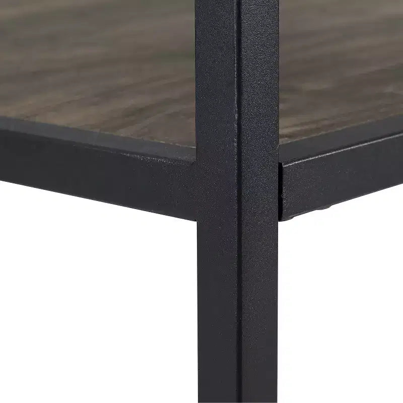 Libreria Industriale a 5 Ripiani con Ante a Armadietto da 204,5 cm – Struttura in Acciaio e Rivestimento in Legno
