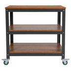 Carrello Contenitore con Ruote in Metallo, Largo 76 cm – Finitura Rovere Marrone