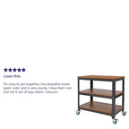 Carrello Contenitore con Ruote in Metallo, Largo 76 cm – Finitura Rovere Marrone