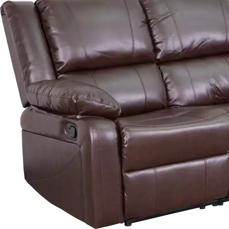 Divanetto con Schienale a Cuscini con Due Recliner Incorporati – Imbottito, 2 Posti