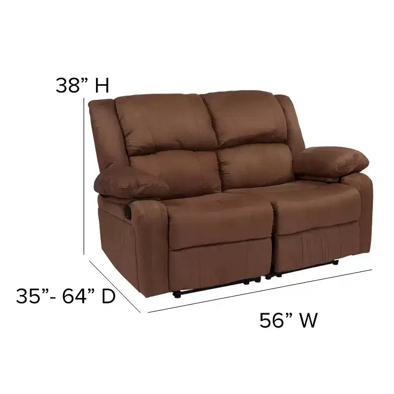 Divanetto con Schienale a Cuscini con Due Recliner Incorporati – Imbottito, 2 Posti