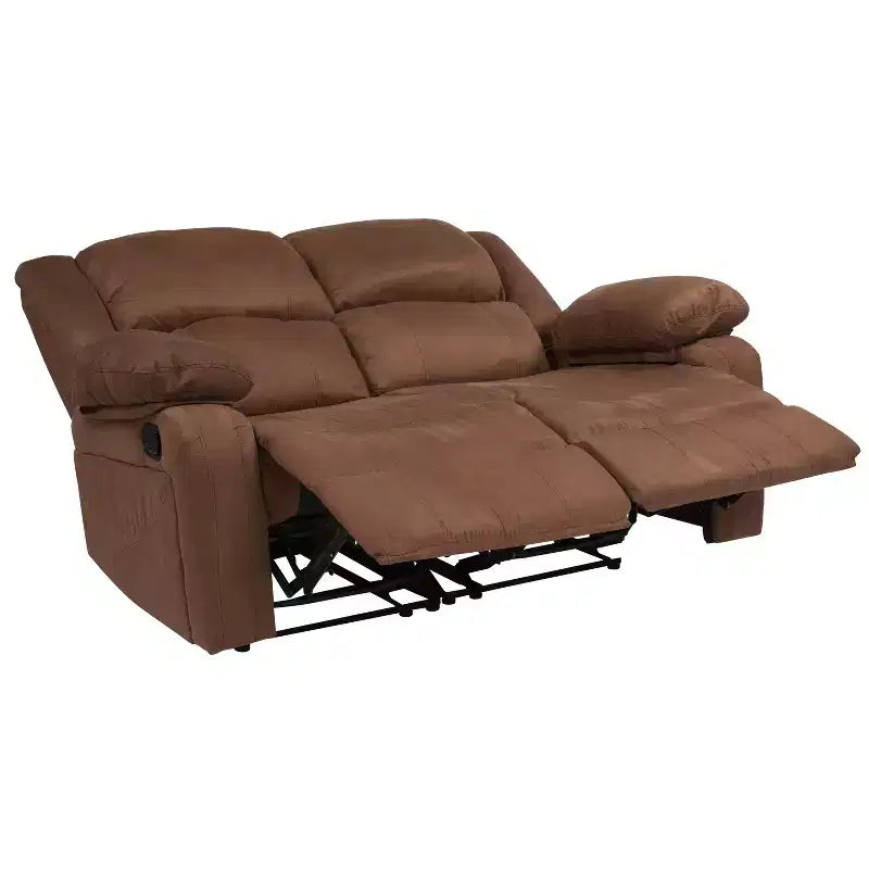 Divanetto con Schienale a Cuscini con Due Recliner Incorporati – Imbottito, 2 Posti