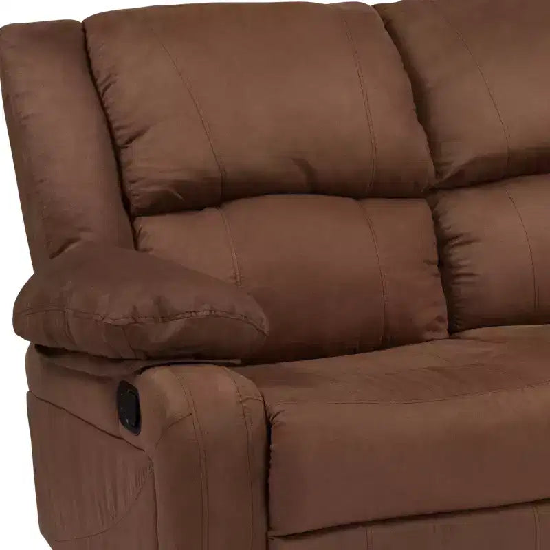 Divanetto con Schienale a Cuscini con Due Recliner Incorporati – Imbottito, 2 Posti
