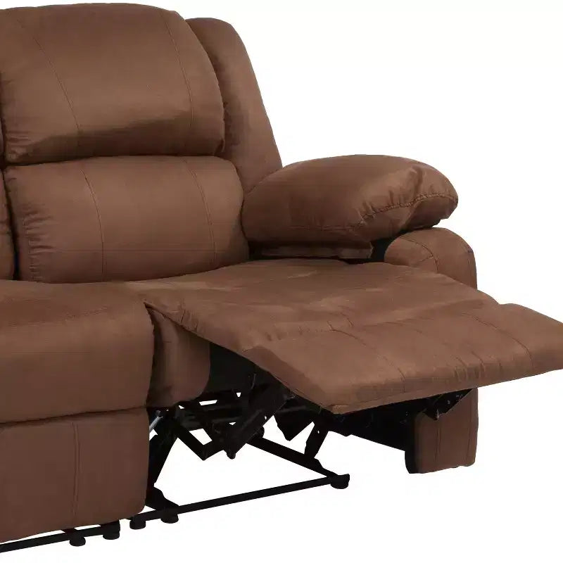 Divanetto con Schienale a Cuscini con Due Recliner Incorporati – Imbottito, 2 Posti