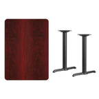 Tavolo rettangolare laminato 30x42 con gambe a T-Base