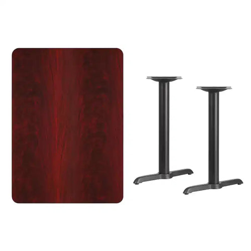 Tavolo rettangolare laminato 30x42 con gambe a T-Base