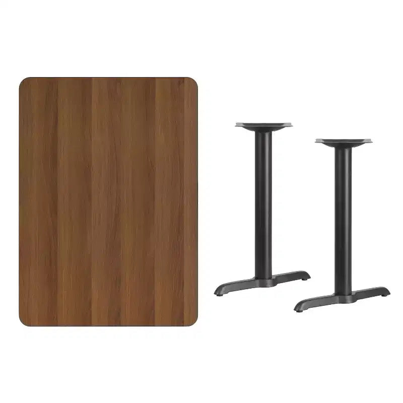 Tavolo rettangolare laminato 30x42 con gambe a T-Base