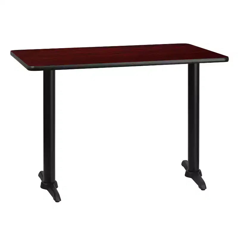 Tavolo rettangolare laminato 30x42 con gambe a T-Base