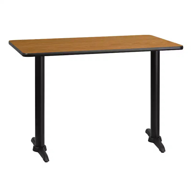 Tavolo rettangolare laminato 30x42 con gambe a T-Base