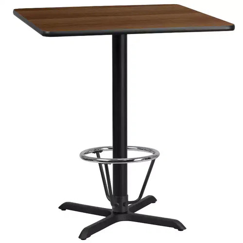 Emma and Oliver 36 Square Laminate Bar Table with 30x30 Foot Ring Base