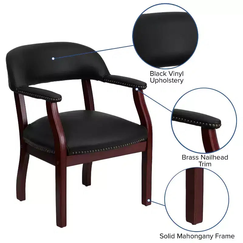 Sedia da conferenza con finitura decorativa sui braccioli