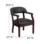 Sedia da conferenza con finitura decorativa sui braccioli