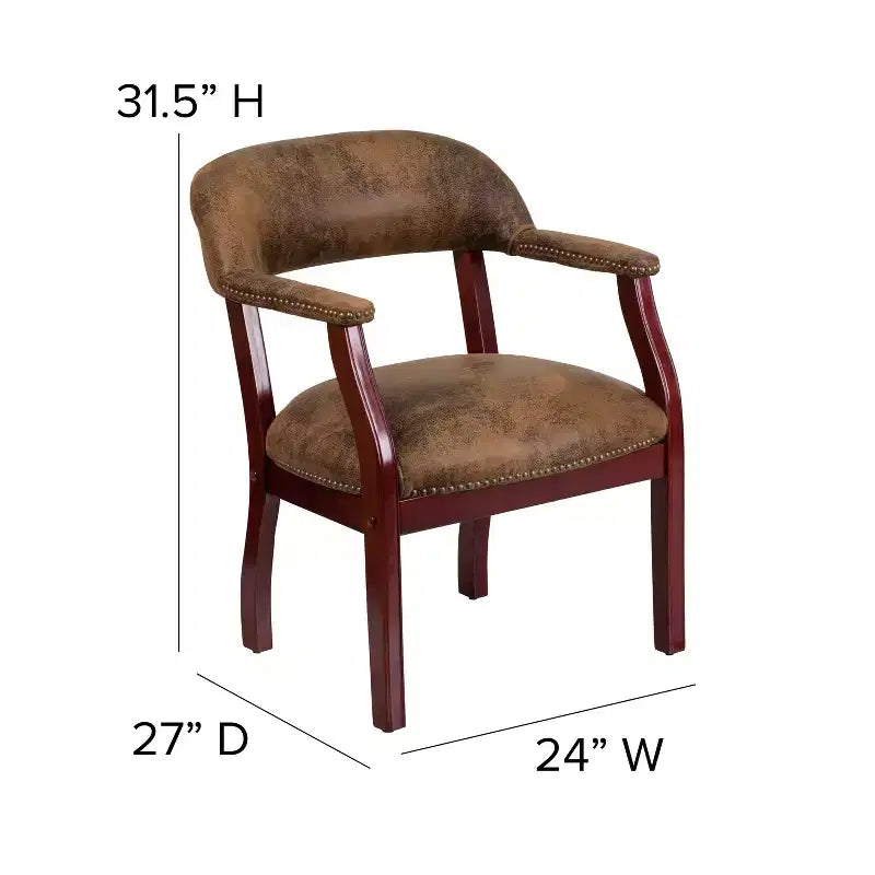 Sedia da conferenza con finitura decorativa sui braccioli