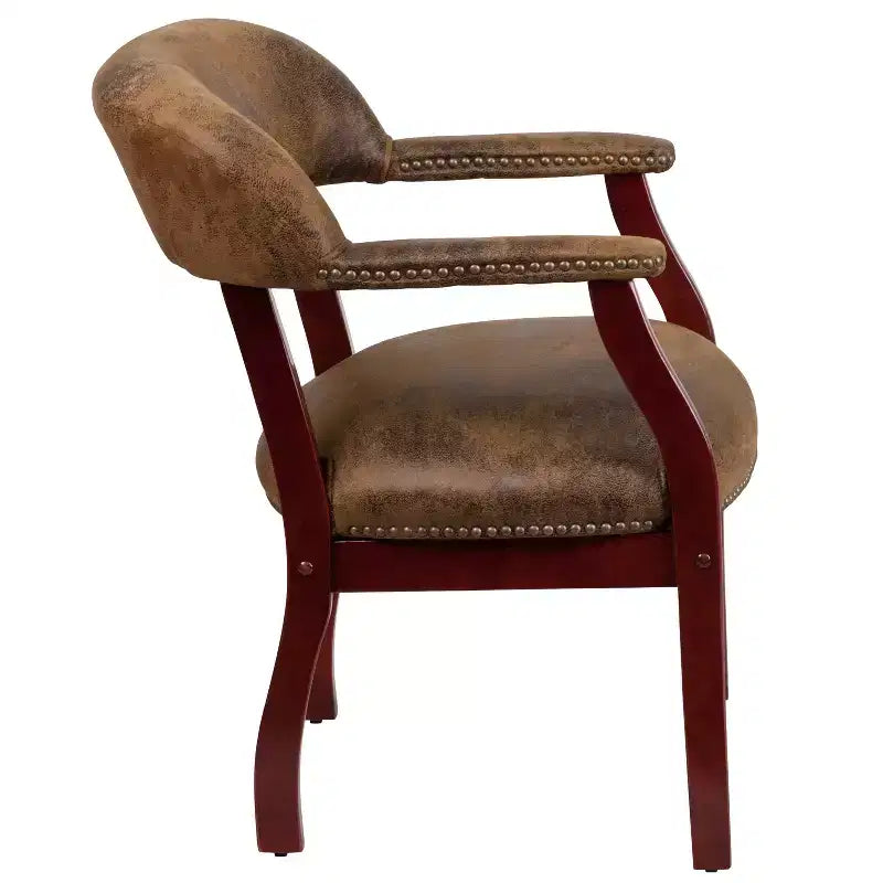 Sedia da conferenza con finitura decorativa sui braccioli