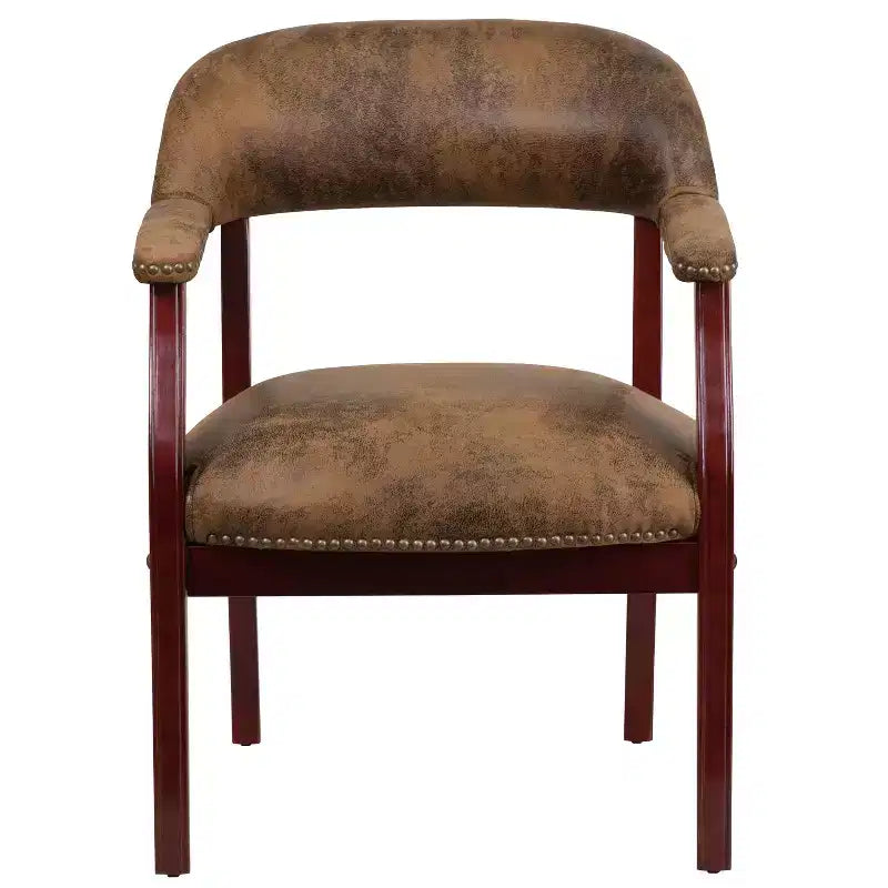 Sedia da conferenza con finitura decorativa sui braccioli