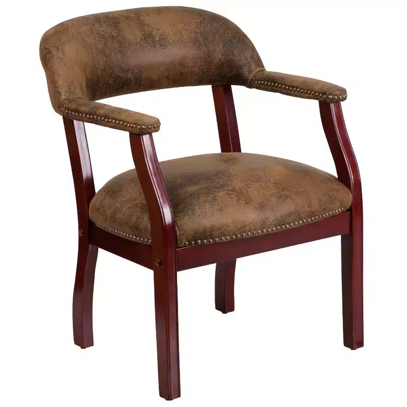 Sedia da conferenza con finitura decorativa sui braccioli