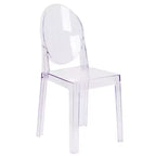 Emma and Oliver Ghost Chair with Oval Back in Transparent Crystal