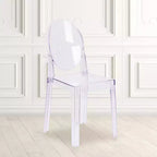 Sedia Ghost in Cristallo Trasparente con Schienale Ovale