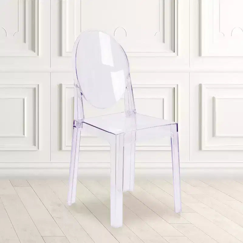 Sedia Ghost in Cristallo Trasparente con Schienale Ovale