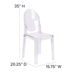 Sedia Ghost in Cristallo Trasparente con Schienale Ovale