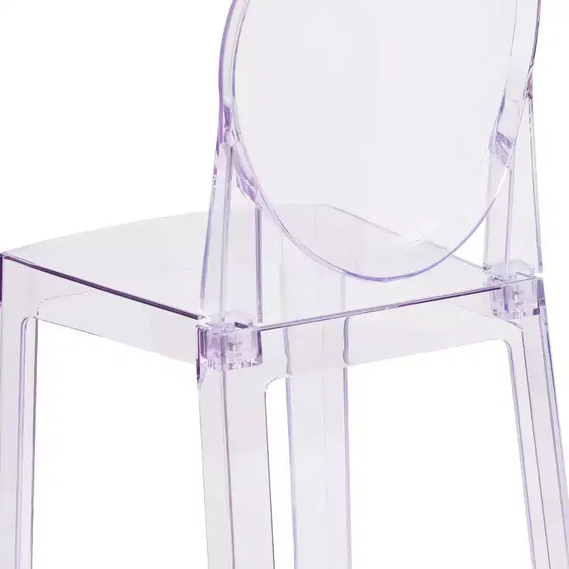 Sedia Ghost in Cristallo Trasparente con Schienale Ovale