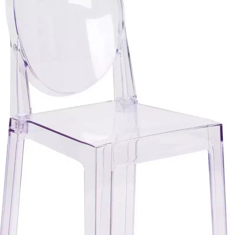 Sedia Ghost in Cristallo Trasparente con Schienale Ovale