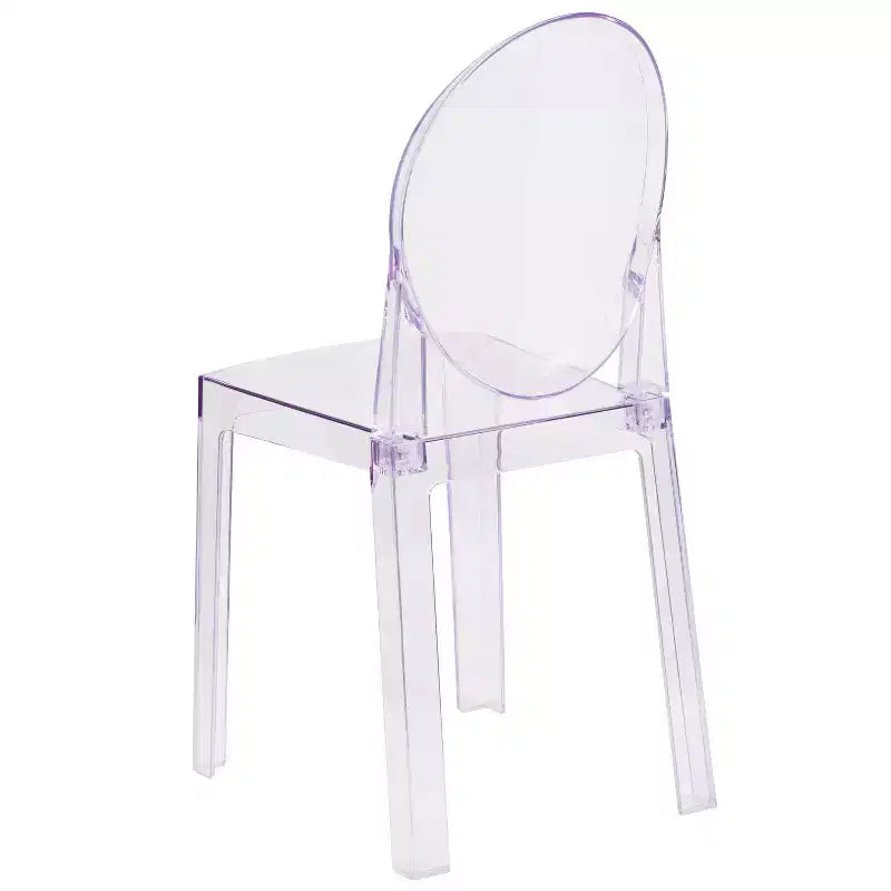 Sedia Ghost in Cristallo Trasparente con Schienale Ovale