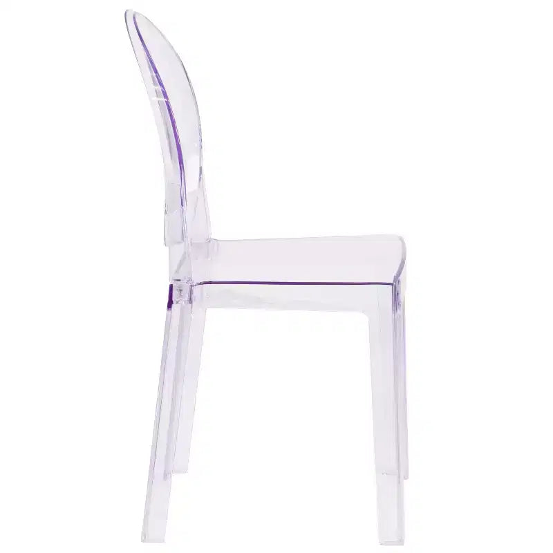 Sedia Ghost in Cristallo Trasparente con Schienale Ovale