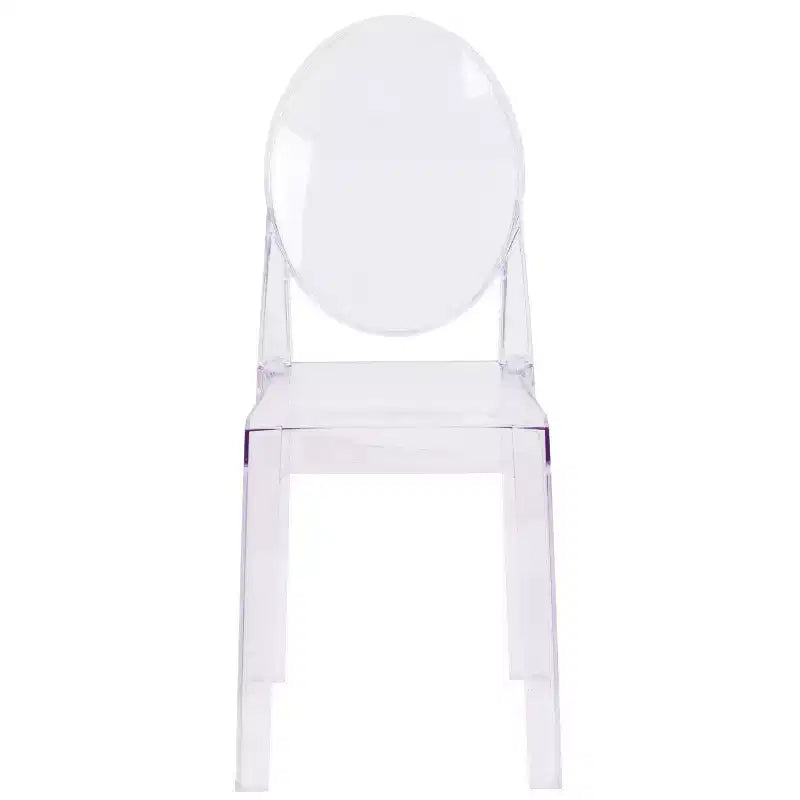 Sedia Ghost in Cristallo Trasparente con Schienale Ovale