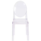 Sedia Ghost in Cristallo Trasparente con Schienale Ovale